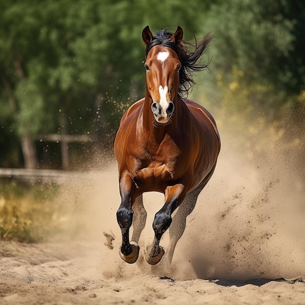 Foto caballos salvajes corriendo