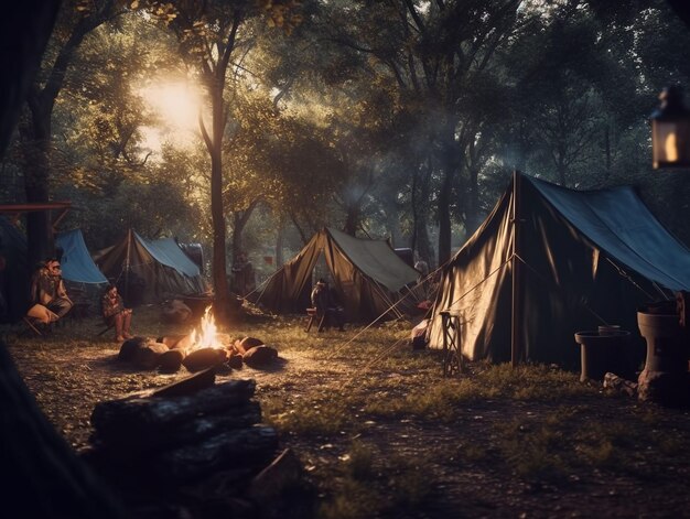 Foto cabana de madeira assustadora na floresta escura