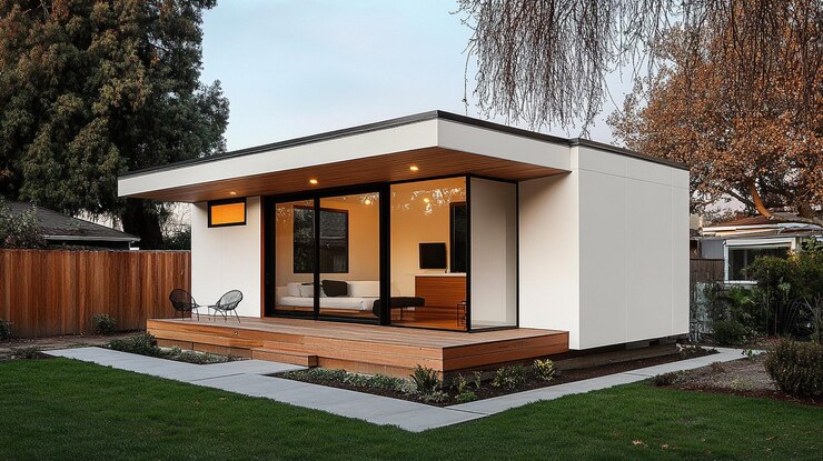 Cabaña moderna compacta con un hermoso paisaje