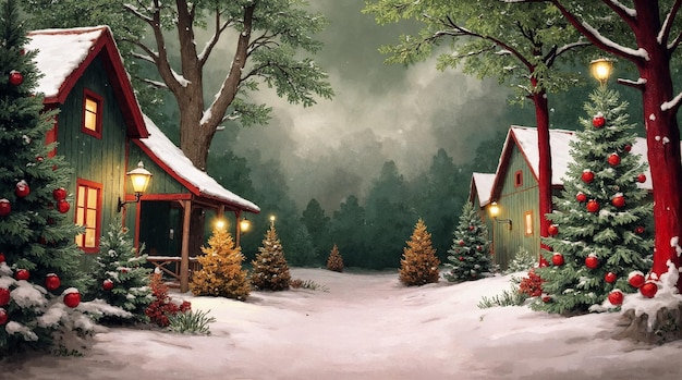 Cabaña de Navidad en el País de las Maravillas de Invierno