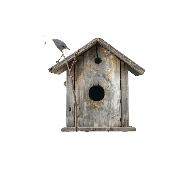 Foto cabaña de pájaros de madera anidada entre las ramas de los árboles sobre un fondo transparente fondo blanco