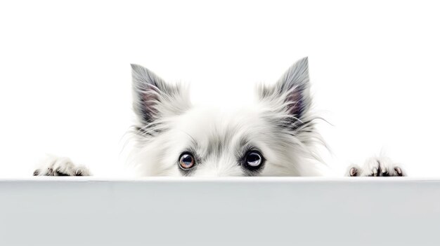 Cabeça bonita de cão espião isolada em fundo branco Espaço para texto IA geradora