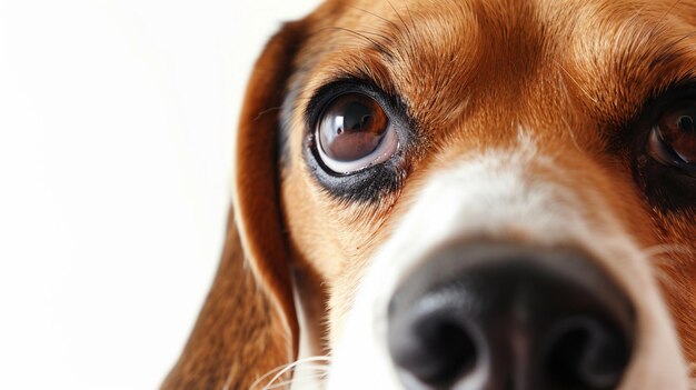 cabeça de beagle isolada em um fundo branco Generative Ai