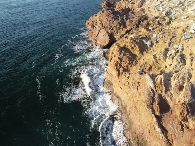 Cabeça de dragão surge da água a formação de rocha ou lava com a forma de um grande animal destino de viagem popular formação de rocha vulcânica em forma de cabeça de dragão