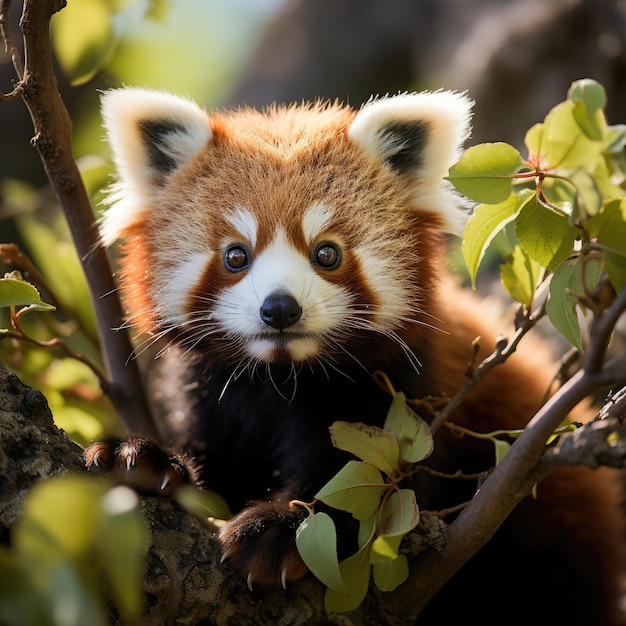 Cabeça de panda vermelho IA generativa