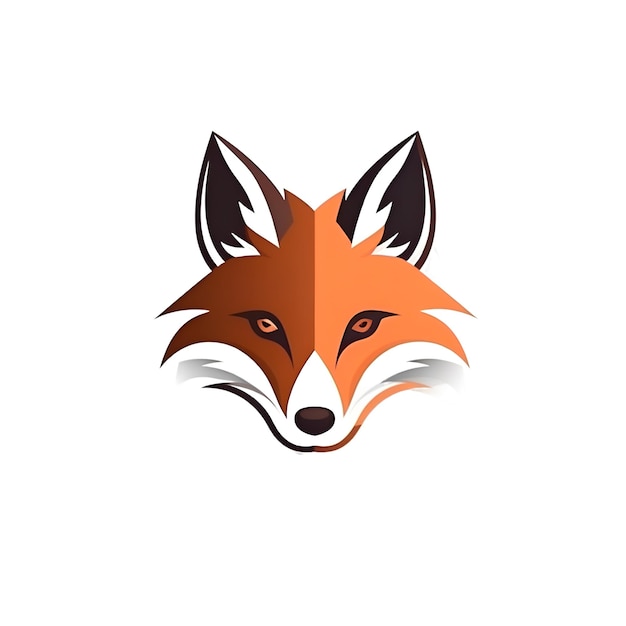 Foto cabeça de raposa em fundo branco ilustração vetorial em estilo plano isolado
