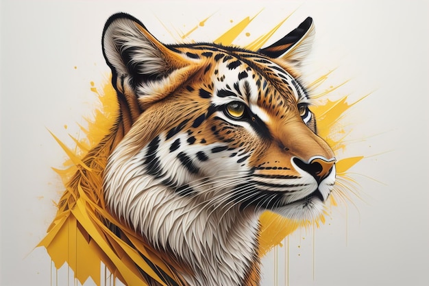 Cabeça de tigre com fundo colorido ai generativo