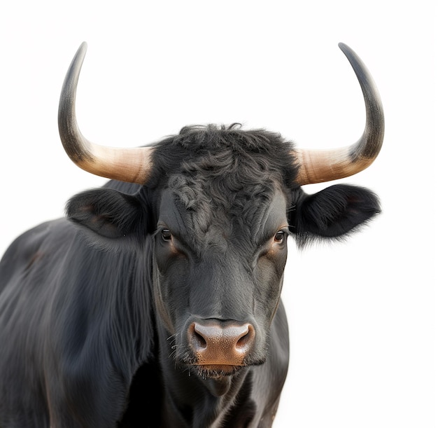 Foto cabeça de touro em fundo branco
