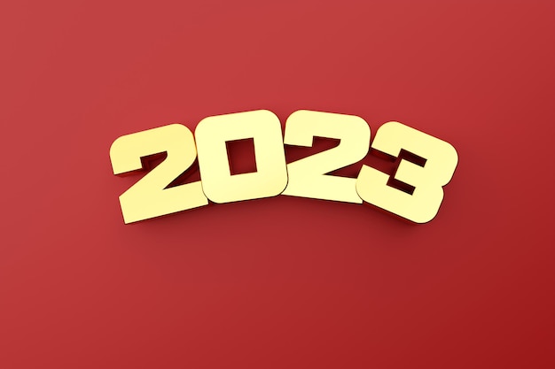 Foto cabeçalho do calendário número 2023 em fundo vermelho feliz ano novo 2023 fundo colorido