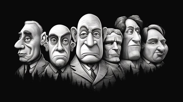 Foto cabeças esculpidas dos presidentes