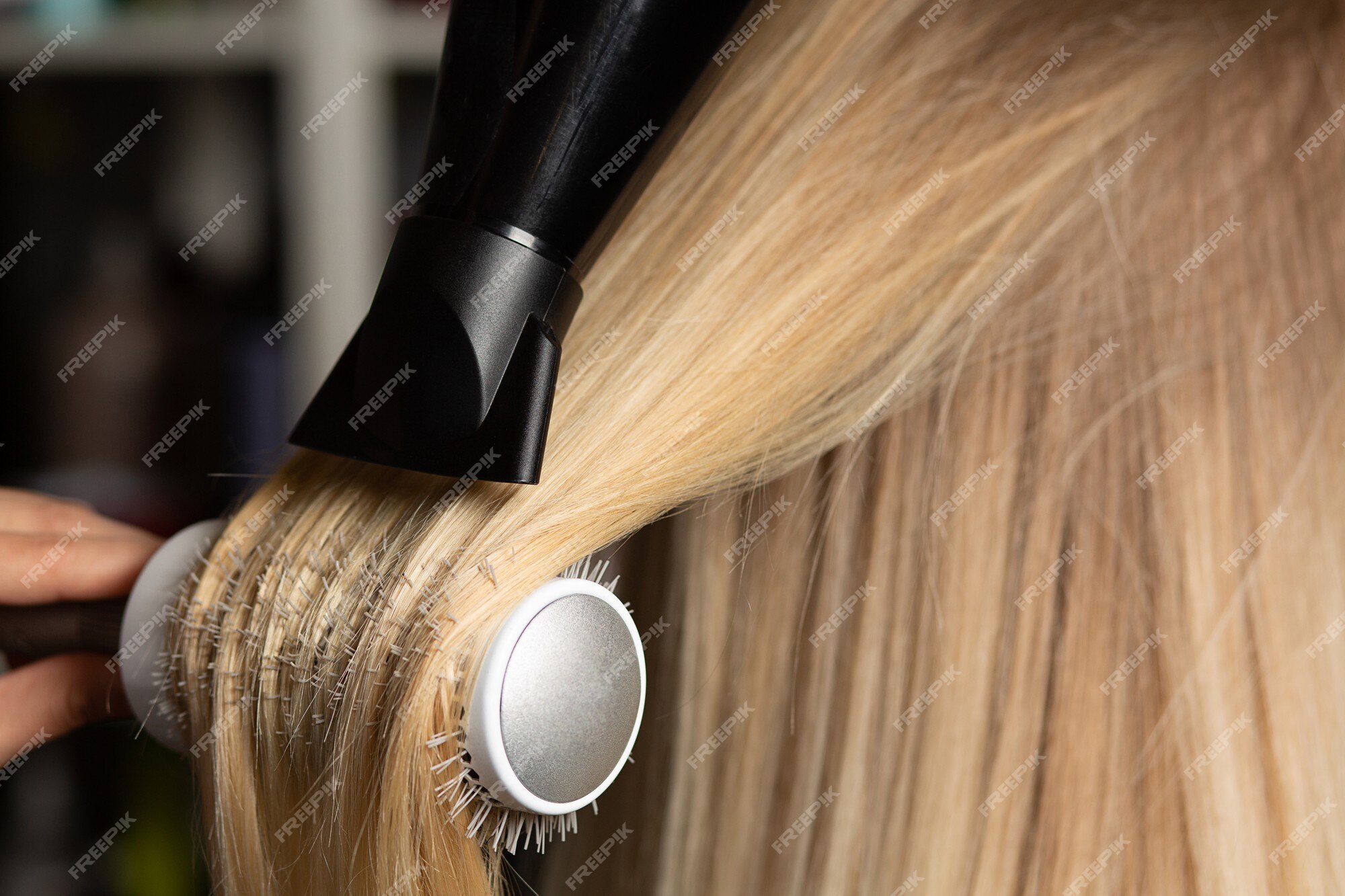 Profissional Menina Cabeleireiro Com Secador De Cabelo Escova De