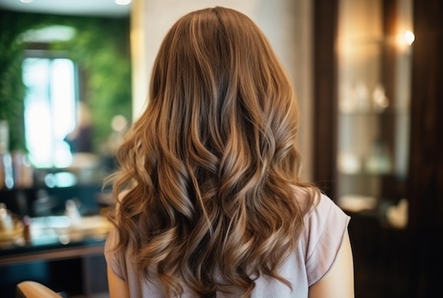 cabello femenino en un salón de peluquería