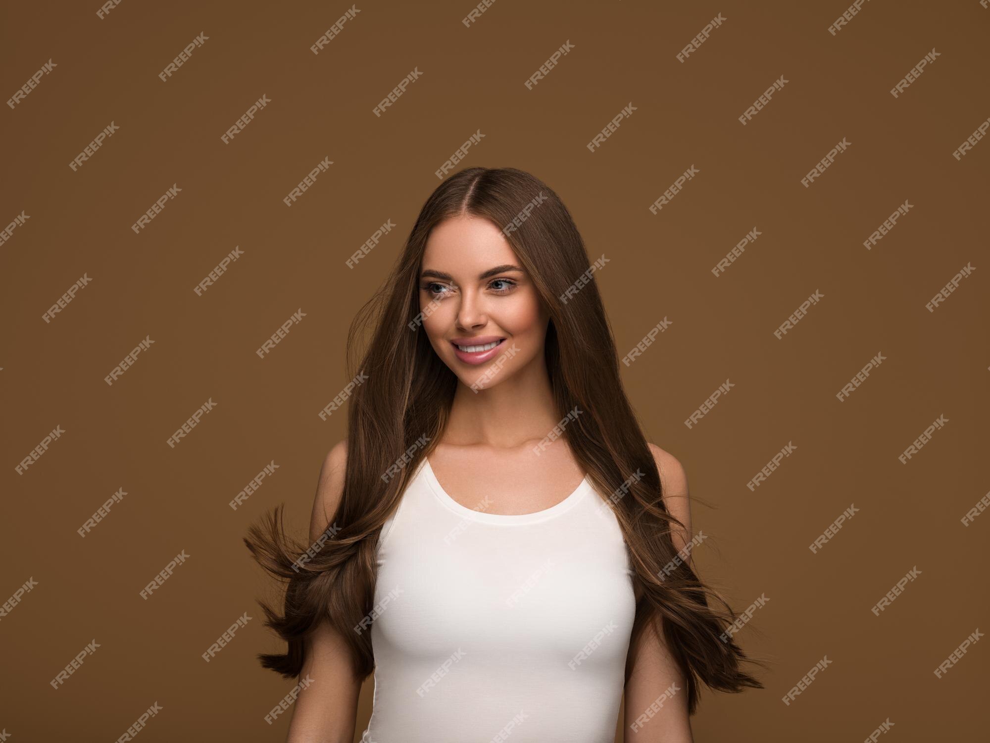 Cabelo bonito, mulher, pele natural, cabelo ondulado, saudável, beleza,  penteado