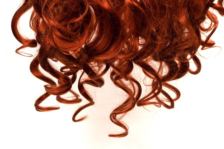 Foto cabelo vermelho isolado em um fundo branco
