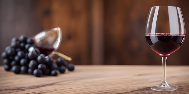 Foto cabernet sauvignon faust napa valley ca en un estilo minimalista de vidrio en la mesa de madera