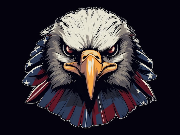 Una cabeza de águila usa bandera generativa ai