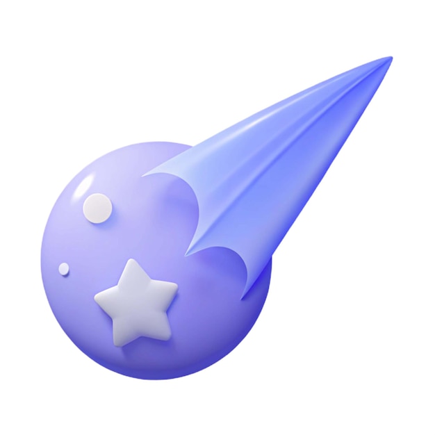 una cabeza alienígena azul con un sombrero púrpura en ella