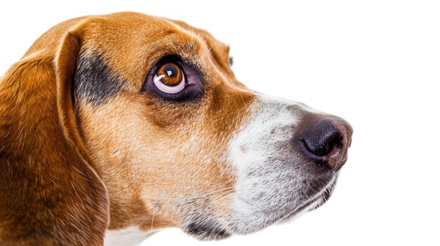 cabeza de beagle aislada sobre un fondo blanco generativo Ai