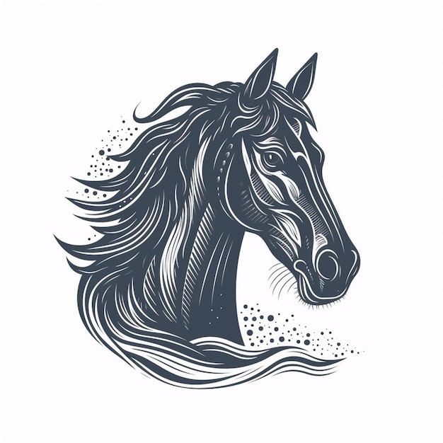 Una cabeza de caballo con un patrón al estilo del logo.