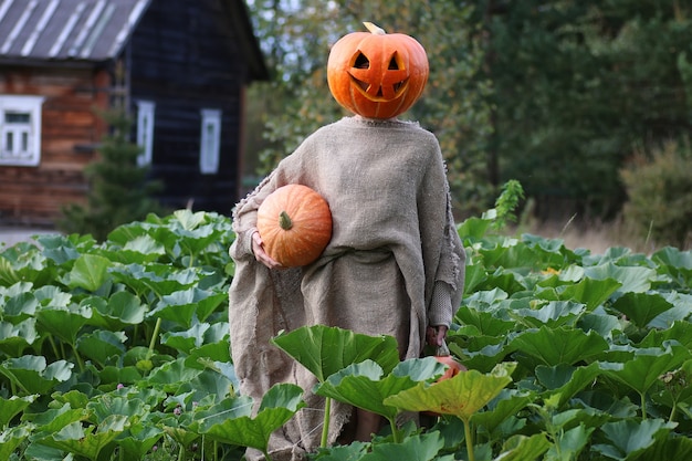 Cabeza de calabaza demonio horror