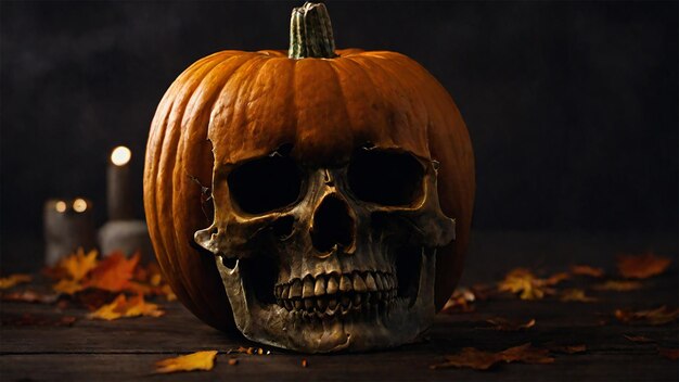 Cabeza de calavera de calabaza de Helloween