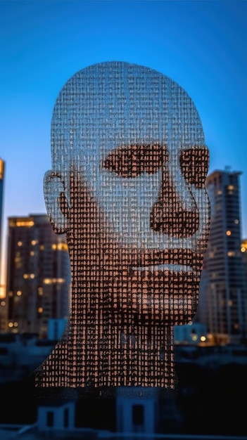 Una cabeza digital con la palabra robot.