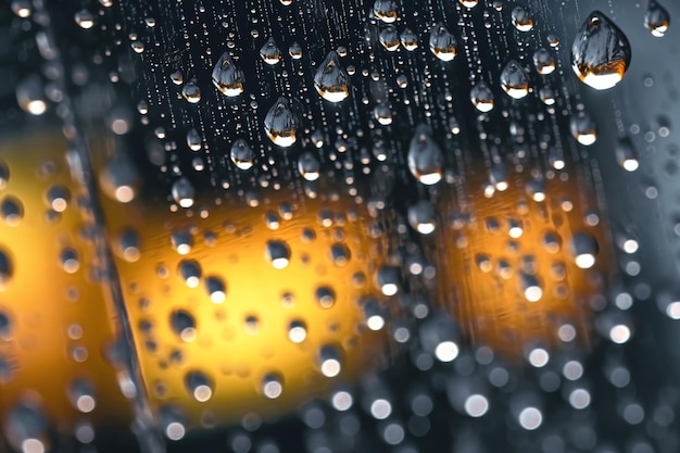 una cabeza de ducha de lluvia con gotas de lluvia en ella