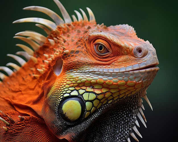 la cabeza de una iguana