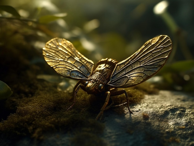 La cabeza de un insecto se muestra en una escena de la película la polilla.