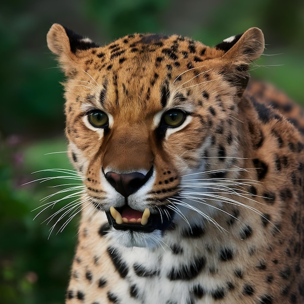 Foto cabeza de leopardo de la guinda