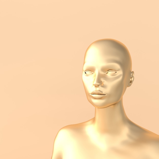 Foto cabeza de maniquí femenino 3d render