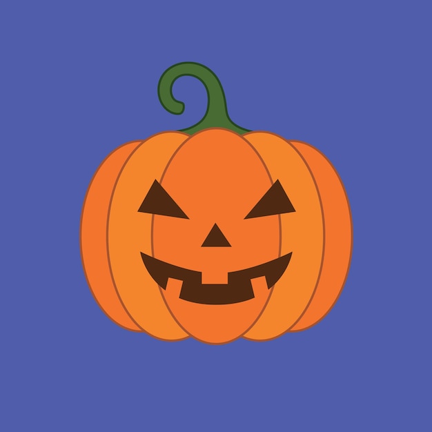 Cabeza naranja de halloween Jack calabaza con cara feliz