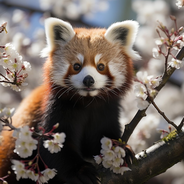 cabeza de panda rojo