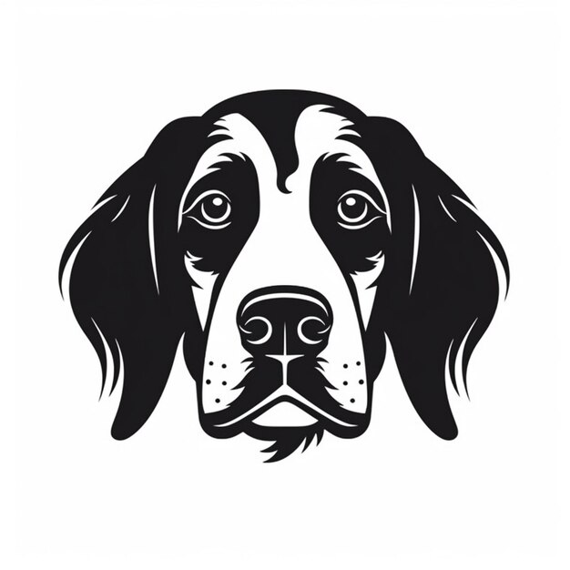 una cabeza de perro negra y blanca con una nariz larga generativa ai