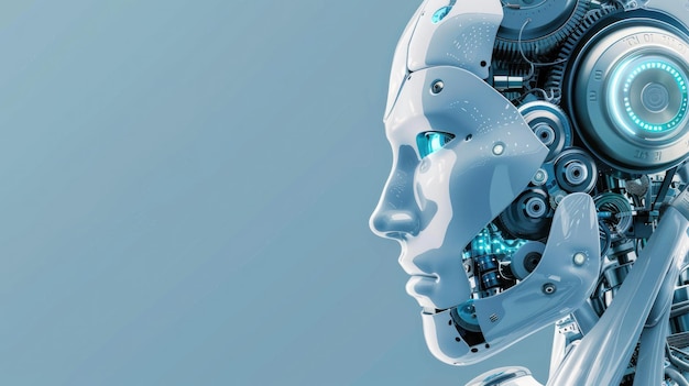 Cabeza de robot Ai para la tecnología de fondo