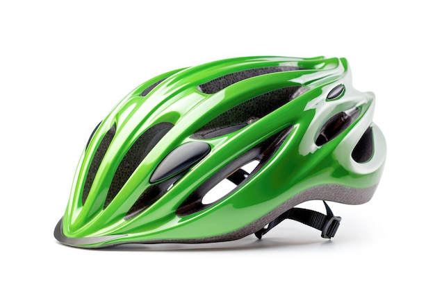 Cabeza en Seguridad Un casco blanco aislado contra un fondo listo para proteger durante los deportes de bicicleta Equipo esencial para un viaje seguro