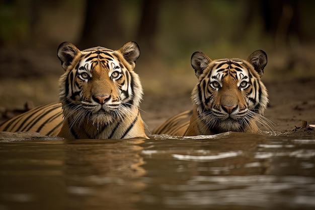 Cabeza de tigre de Bengala de la India mirando directamente a la cámara