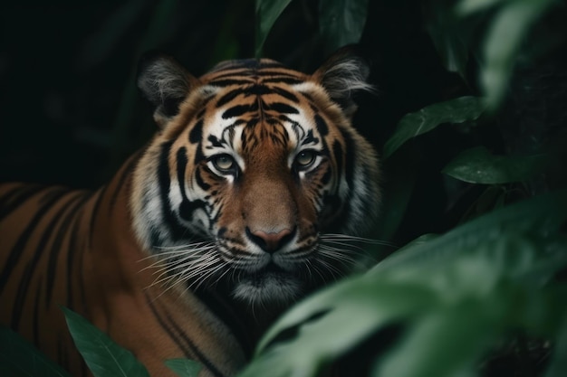 Cabeza de tigre zoológico de la selva mamífero felino Generar Ai