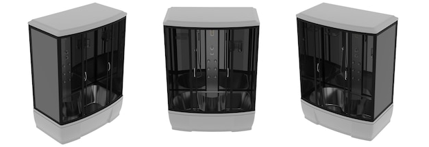 cabine de duche isolada no fundo branco ilustração 3D cg render