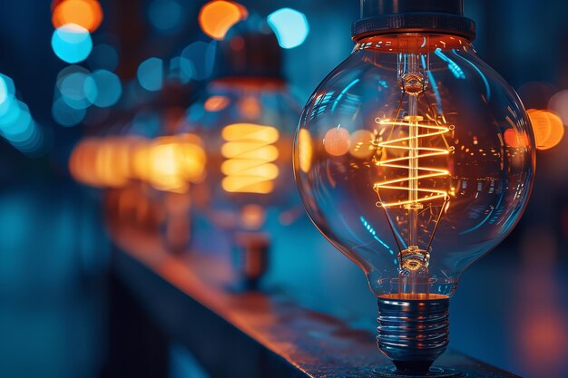 Cable Lan Bulbs Ideia de conceito de iluminação interior de negócios Generative Ai