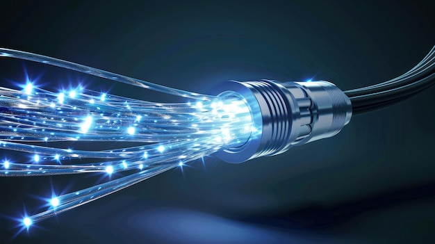 cable óptico o fibra óptica tecnología moderna imagen generada por IA futurista