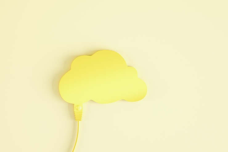 Foto cables abstractos conectados al cerebro humano amarillo sobre fondo claro neurociencia y concepto de investigación cerebral representación 3d