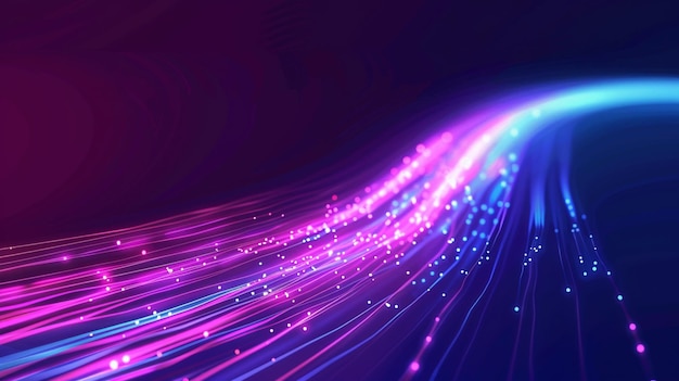 Cables de fibra óptica futuristas con colores brillantes