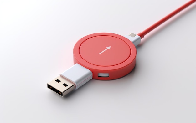 cabo de carregamento usb retrátil vista em fundo branco