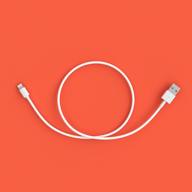 Foto cabo usb em coral
