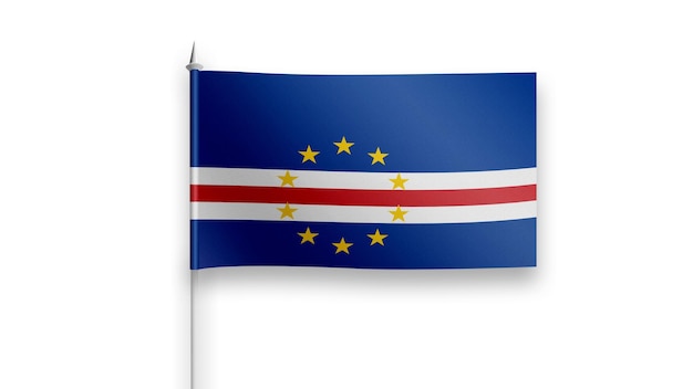 Foto cabo_verde bandera sobre un fondo blanco.