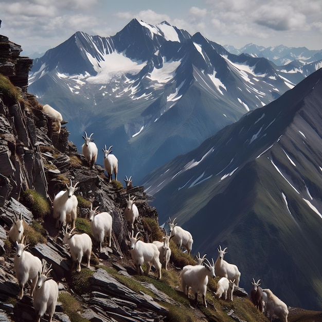 Cabras pastando en la ladera de una colina