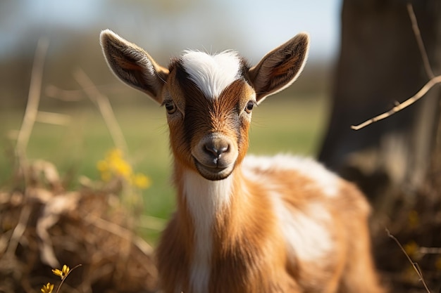 Una cabritita linda en el campo.