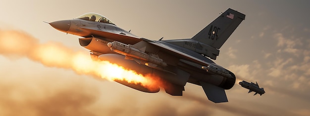 Caça F16 lança mísseis IA generativa