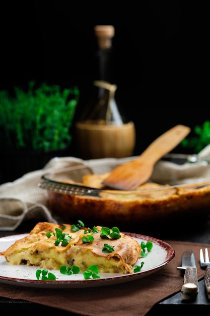 Caçarola de purê de batata assada no forno